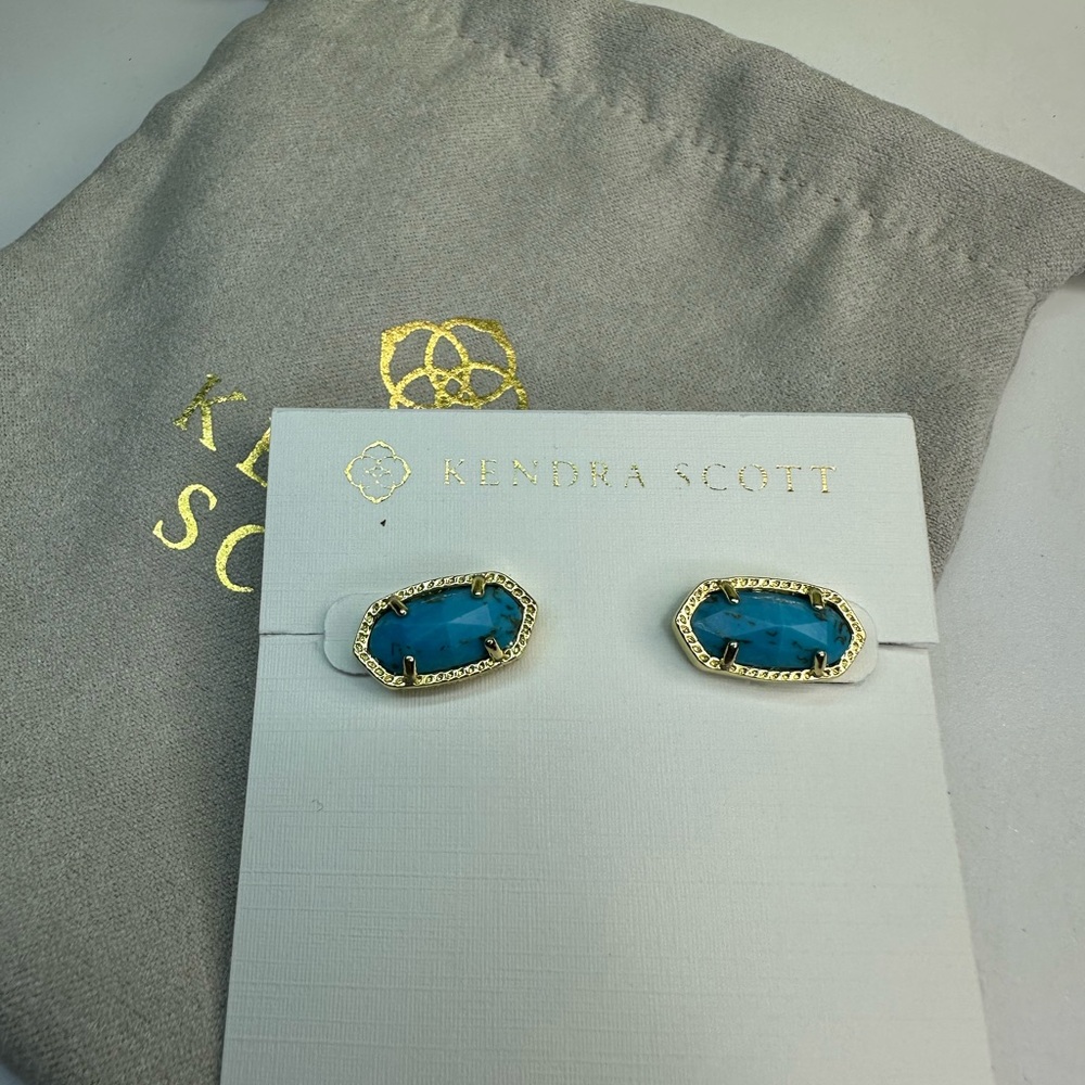 Kendra Scott Gold and Blue Earrings